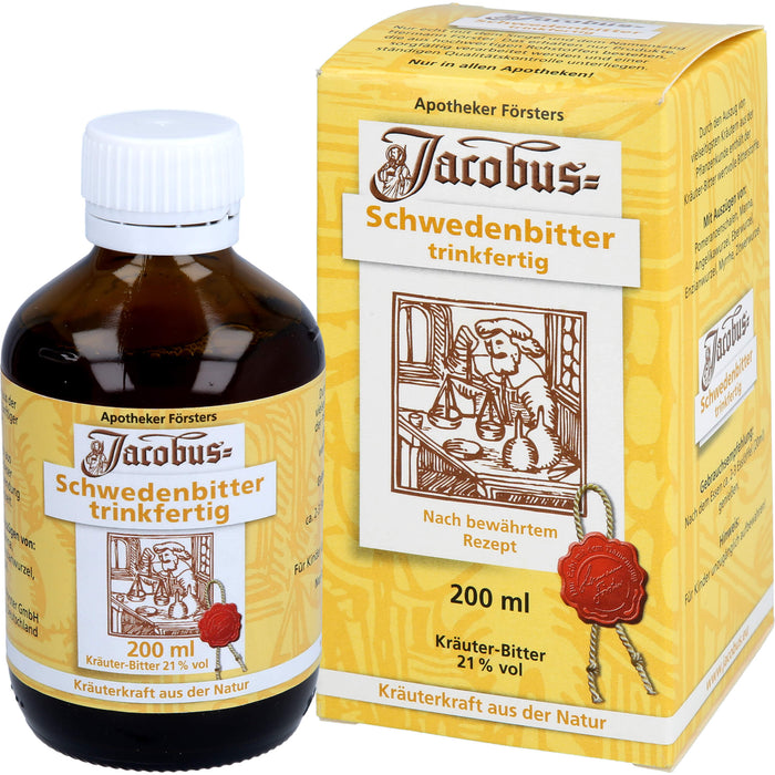 Jacobus Schwedenbitter trinkfertige Mischung aus erlesenen Kräutern und Wurzeln, 200 ml Solution