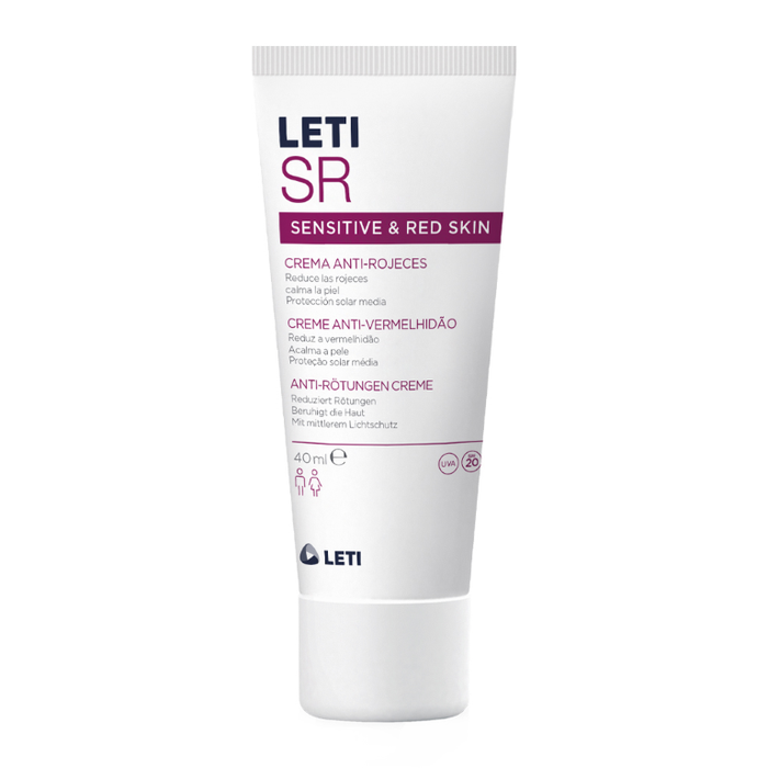 LETI SR Anti-Rötungen Gesichtscreme - Antioxidative Tagespflege bei sensibler oder geröteter Gesichtshaut mit SPF 20, 40 ml Crème