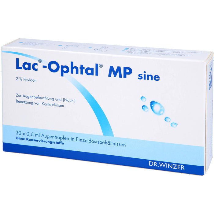 Lac-Ophtal MP sine Augentropfen zur Befeuchtung und Benetzung von Kontaktlinsen, 30 pcs. Single dose containers