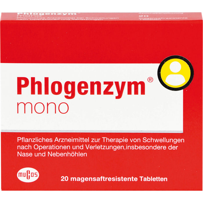 Phlogenzym mono Tabletten zur Therapie von Schwellungen nach Operationen, 20 St. Tabletten