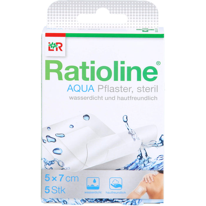 Ratioline aqua Duschpflaster plus 5 x 7 cm steril, 5 pcs. Patch