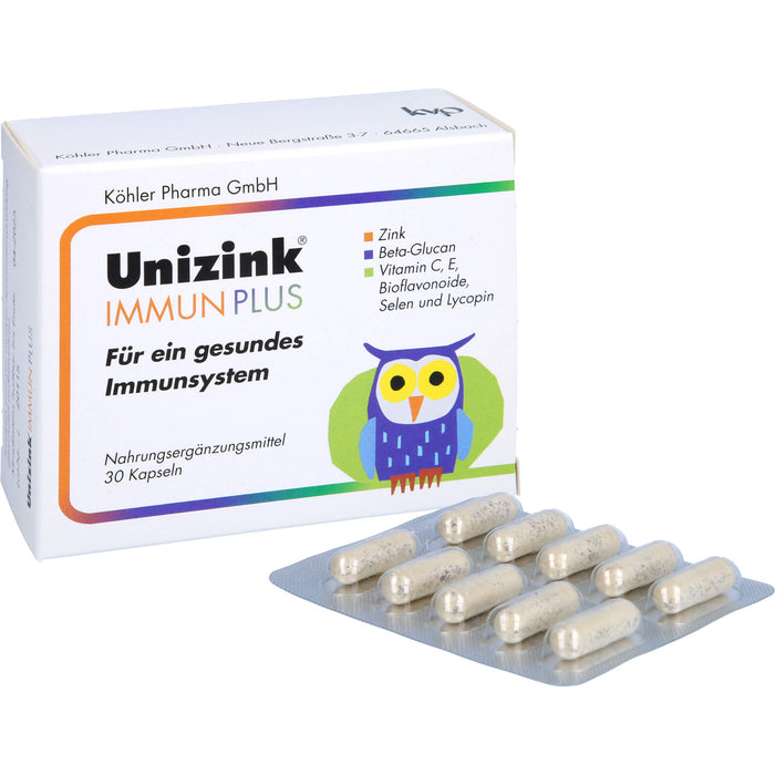 Unizink Immun Plus Kapseln für ein gesundes Immunsystem, 30 St. Kapseln