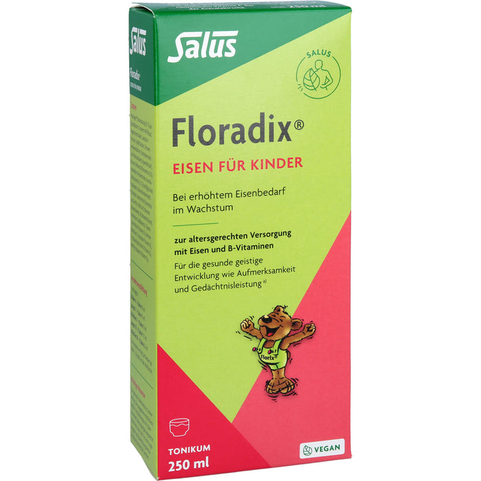 Floradix Eisen für Kinder Tonikum bei erhöhtem Eisenbedarf, 250 ml Lösung