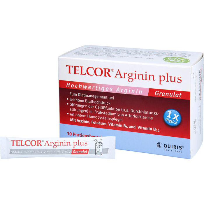 TELCOR Arginin plus Pulver für Lebenskraft und Vitalität bis ins hohe Alter, 30 St. Beutel