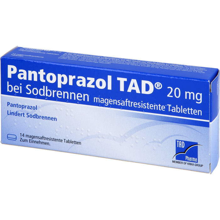 Pantoprazol TAD 20 mg magensaftresistente Tabletten bei Sodbrennen, 14 pc Tablettes