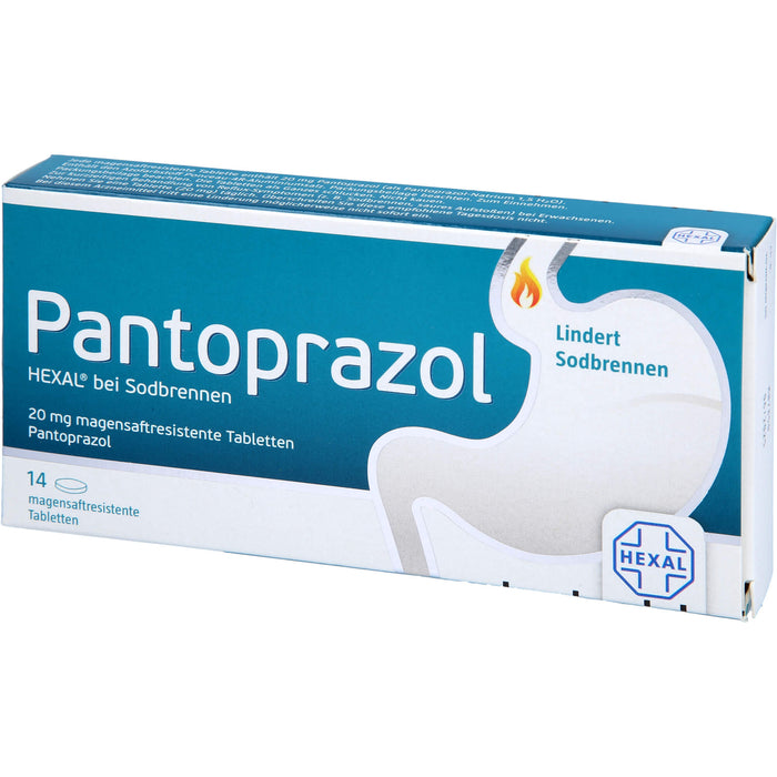 Pantoprazol HEXAL 20 mg Tabletten bei Sodbrennen, 14 pcs. Tablets