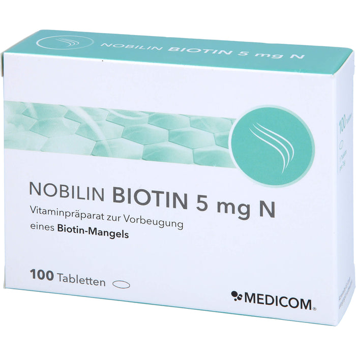 NOBILIN BIOTIN 5 mg Tabletten gegen Biotinmangel, 100 pcs. Tablets