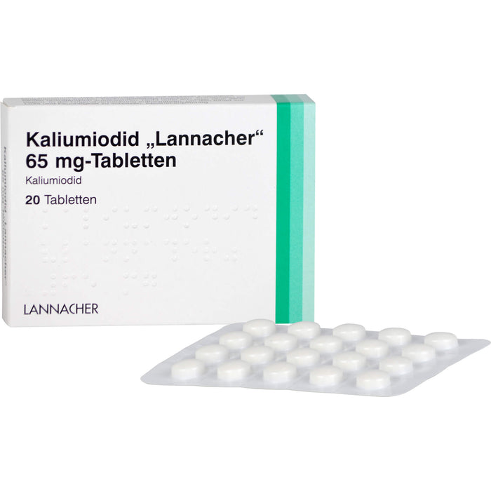 Kaliumiodid Lannacher 65 mg Tabletten bei Strahlenunfällen, 20 pc Tablettes