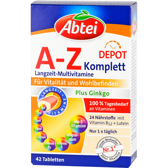 Abtei A-Z Komplett Depot Langzeit-Multivitamine Tabletten, 42 St. Tabletten