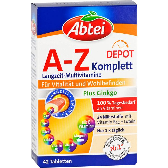 Abtei A-Z Komplett Depot Langzeit-Multivitamine Tabletten, 42 St. Tabletten