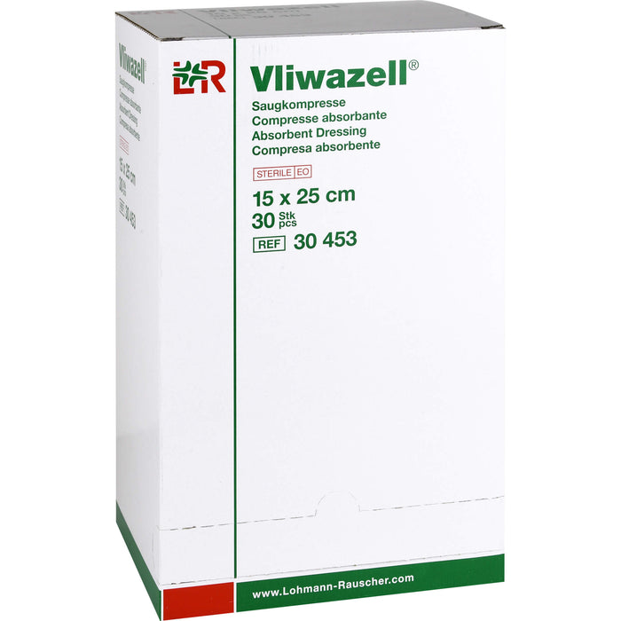 Vliwazell Kompressen 15x25cm steril, 30 St KOM