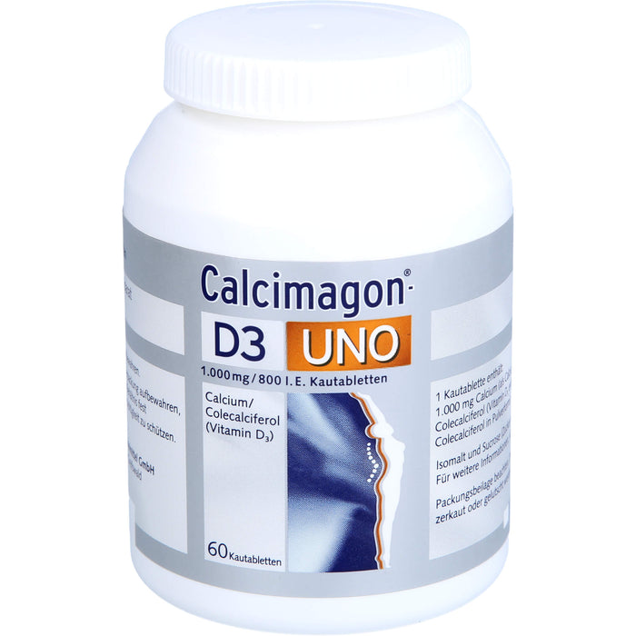 Calcimagon D3 UNO 1000 mg / 800 I.E. Kautabletten, 60 pc Tablettes