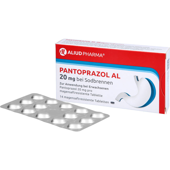 Pantoprazol AL 20 mg Tabletten bei Sodbrennen, 14 pc Tablettes