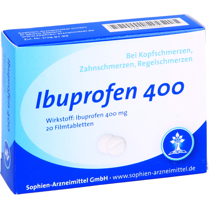 Ibuprofen Sophien 400 mg Filmtabletten, 20 pc Tablettes