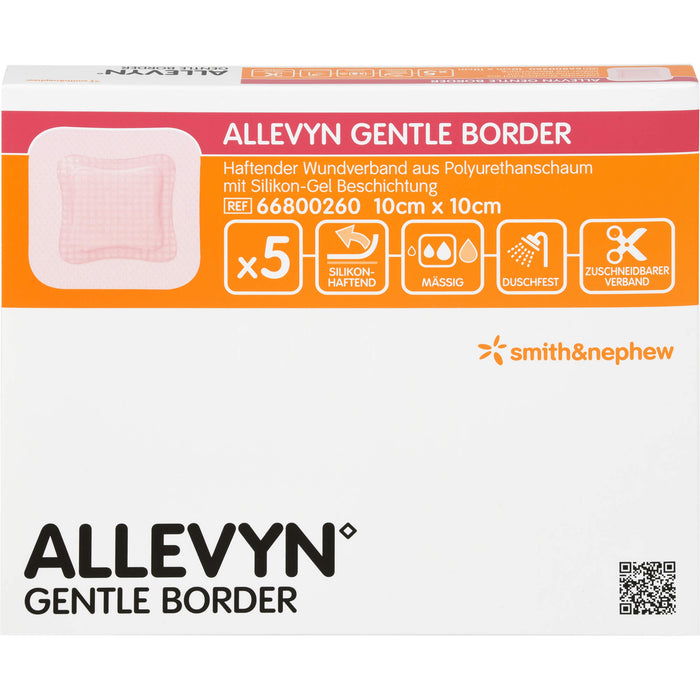 ALLEVYN Gentle Border 10 x 10 cm haftender Wundverband, 5 St. Pflaster