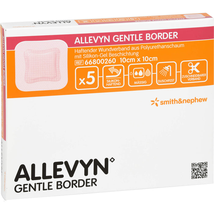 ALLEVYN Gentle Border 10 x 10 cm haftender Wundverband, 5 pcs. Patch