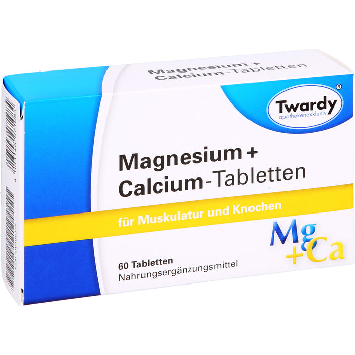 Twardy Magnesium + Calcium-Tabletten für Muskulatur und Knochen, 60 pc Tablettes