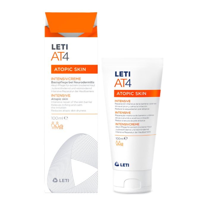 LETI AT4 Intensivcreme - Akut-Hautpflege bei extrem trockener oder bei akuten atopischen Ekzemen, 100 ml Crème