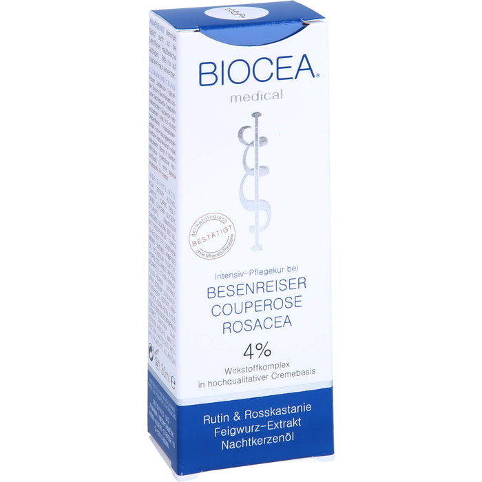 BIOCEA Intensiv-Pflegekur bei Besenreiser Couperose Rosacea Creme, 30 ml Crème