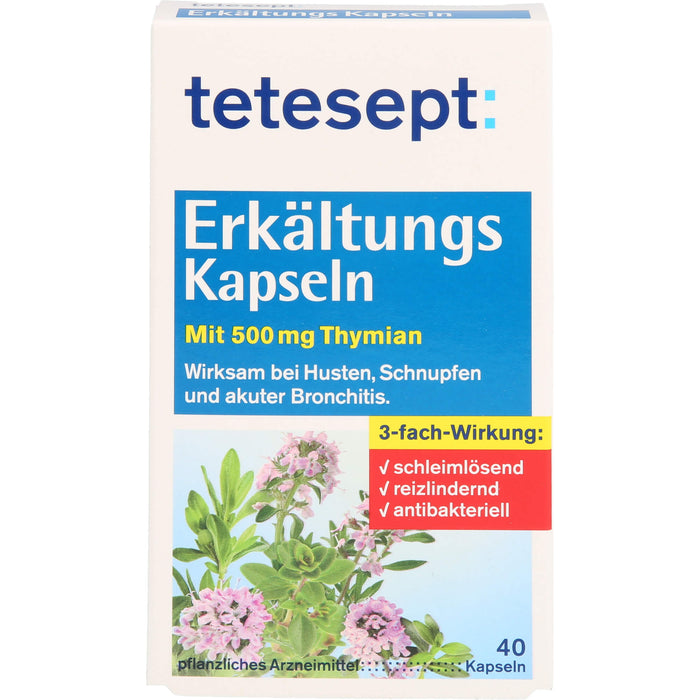 tetesept Erkältungskapseln schleimlösend, reizlindernd und antibakteriell, 40 pc Capsules