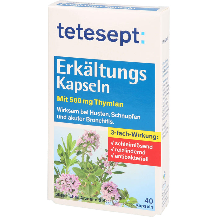 tetesept Erkältungskapseln schleimlösend, reizlindernd und antibakteriell, 40 pcs. Capsules