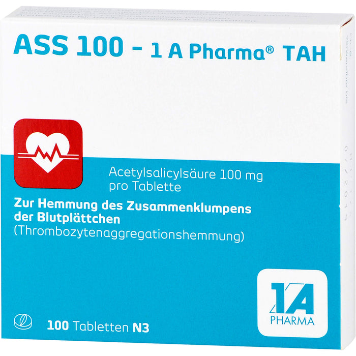 ASS 100 mg - 1 A Pharma TAH Tabletten, 100 pcs. Tablets