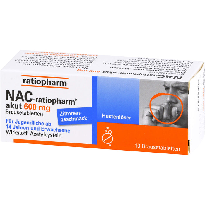 NAC-ratiopharm akut 600 mg Brausetabletten, 10 pcs. Tablets