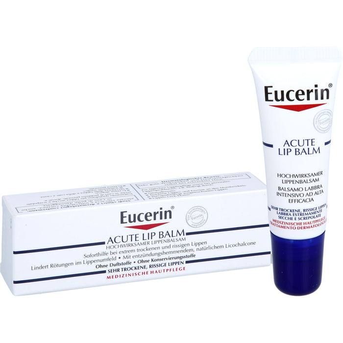 Eucerin Acute Lip Balm Hochwirksamer Balsam für sehr trockene Lippen, 10 ml Baume