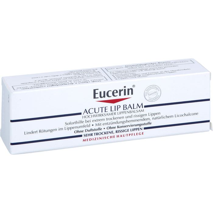 Eucerin Acute Lip Balm Hochwirksamer Balsam für sehr trockene Lippen, 10 ml Baume