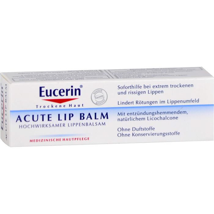 Eucerin Acute Lip Balm Hochwirksamer Balsam für sehr trockene Lippen, 10 ml Balsam