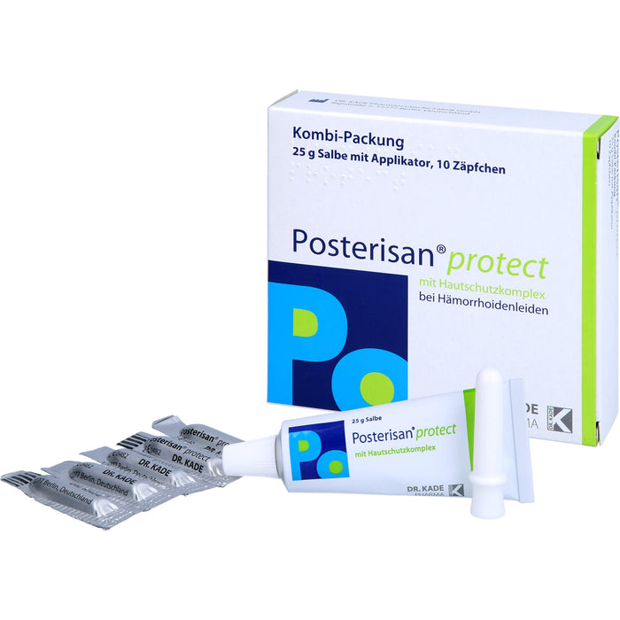 Posterisan protect Kombi-Packung Salbe und Zäpfchen bei Hämorrhoidenleiden, 1 St. Kombipackung