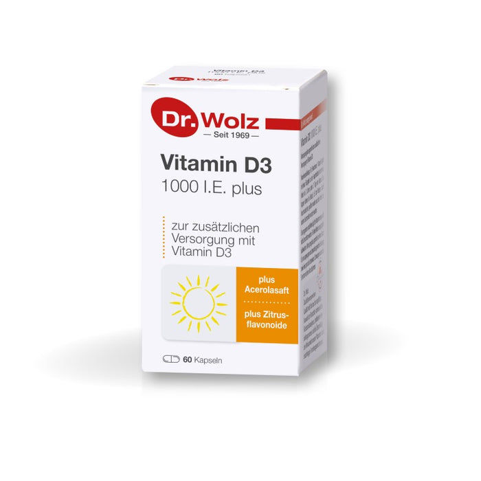 Dr. Wolz Vitamin D3 1000 I.E. plus Kapseln, 60 St. Kapseln