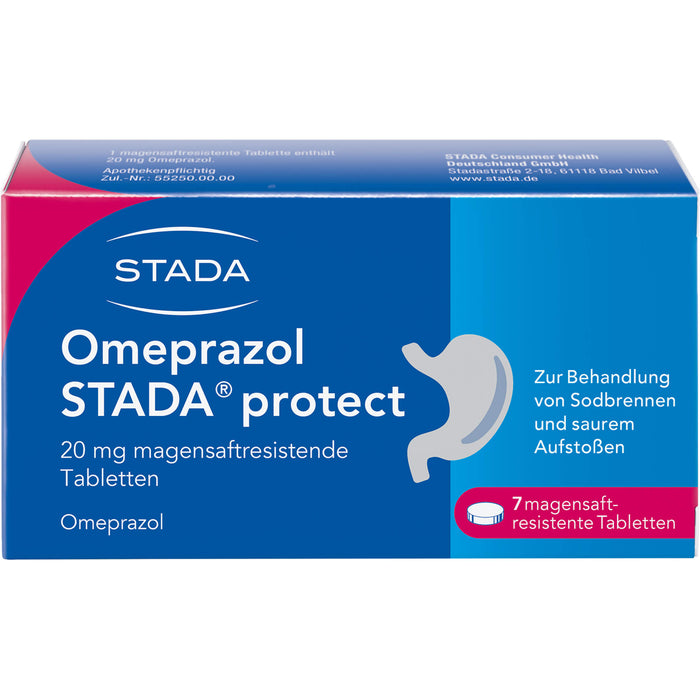 Omeprazol STADA protect 20 mg Tabletten bei Sodbrennen, 7 pc Tablettes