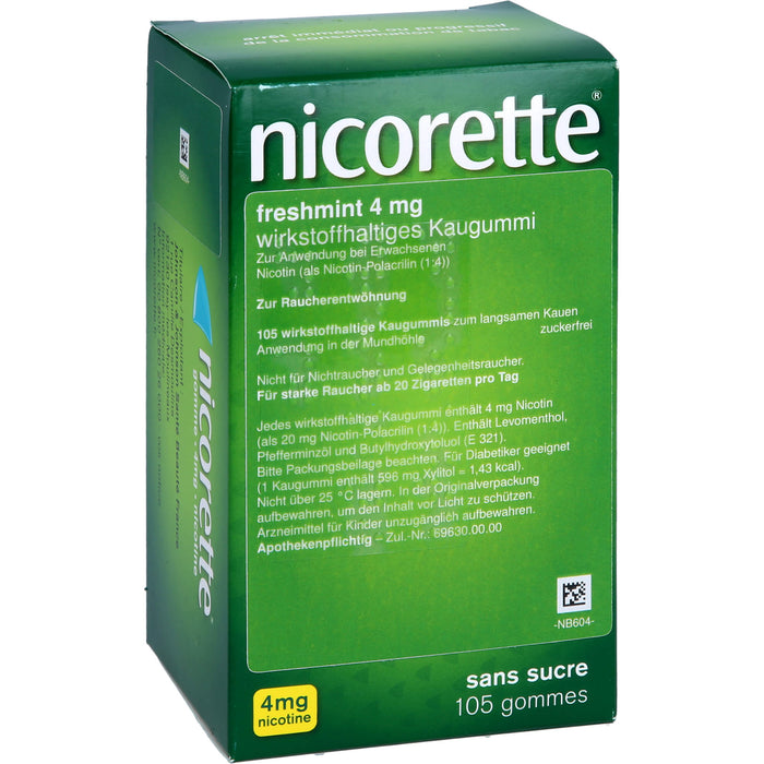 nicorette 4 mg freshmint wirkstoffhaltige Kaugummis, 105 pcs. Chewing gum