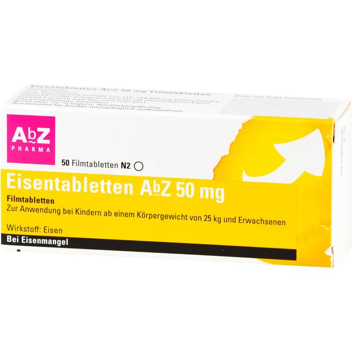 Eisentabletten AbZ 50 mg Filmtabletten, 50 pc Tablettes