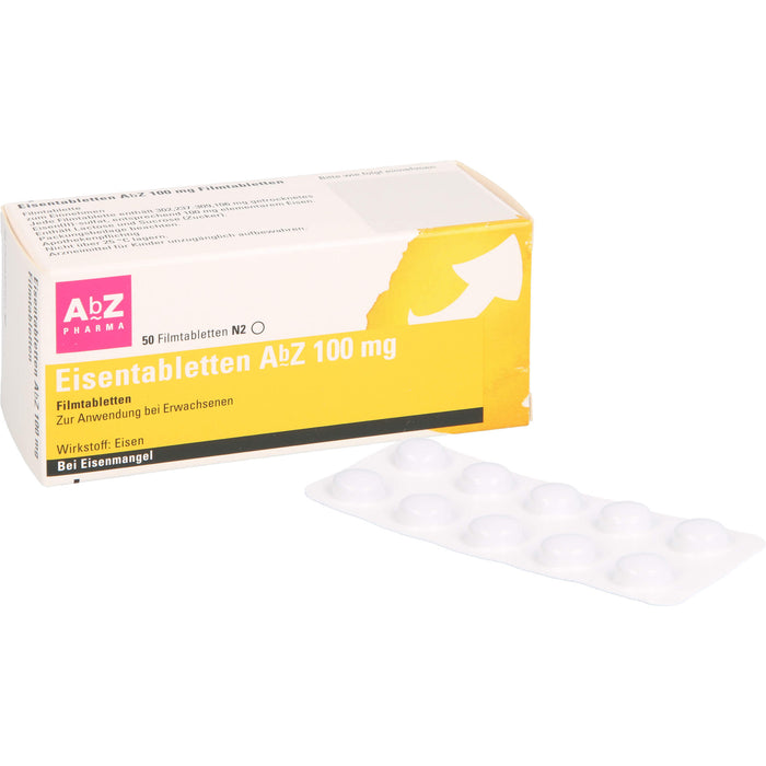 Eisentabletten AbZ 100 mg Filmtabletten, 50 pcs. Tablets