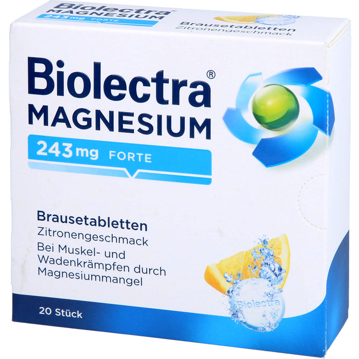 Biolectra Magnesium 243 mg forte Brausetabletten Zitronengeschmack, 20 St. Tabletten