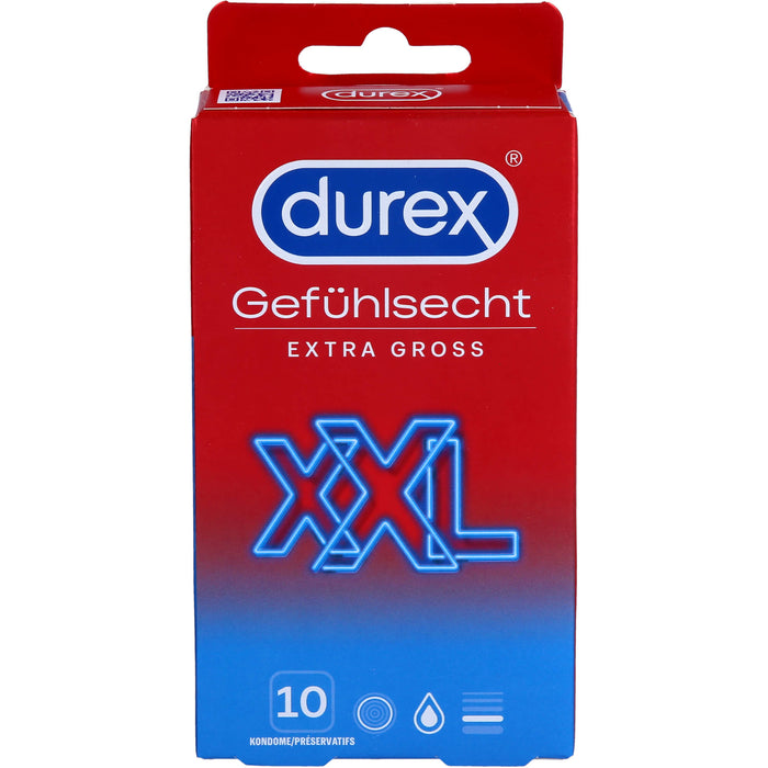 Durex Gefühlsecht Extra Groß Kondome, 10 pc Préservatifs