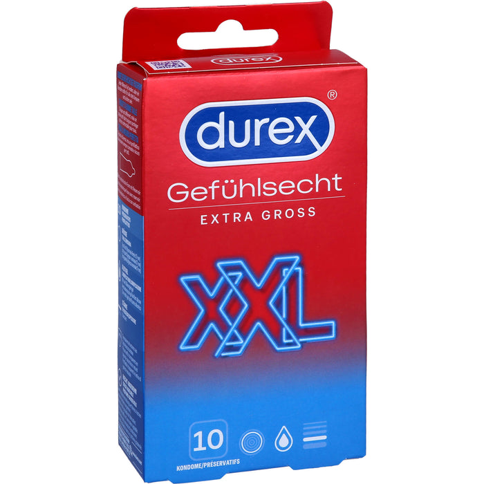 Durex Gefühlsecht Extra Groß Kondome, 10 pcs. Condoms