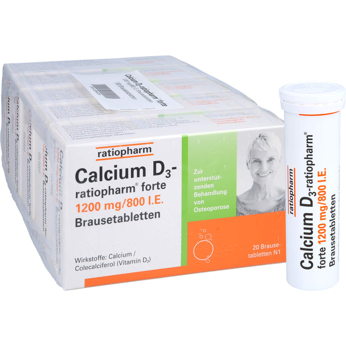 Calcium D3-ratiopharm forte, 1200mg/800 I.E. Brausetabletten, 100 St BTA