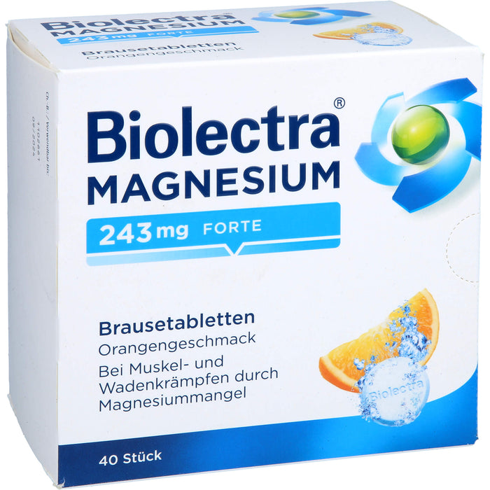 Biolectra Magnesium 243 mg forte Orange Brausetabletten, 40 St. Tabletten