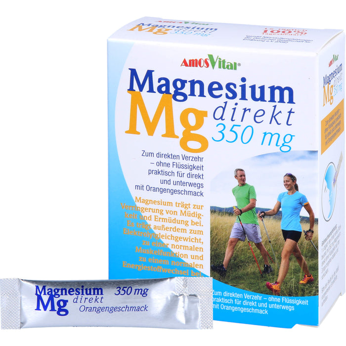 AmosVital Magnesium direkt 350 mg Granulat mit Orangengeschmack, 20 pcs. Sachets