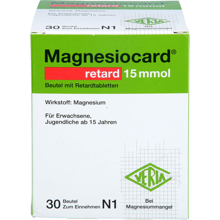 Magnesiocard retard 15 mmol Beutel mit Retardtabletten bei Magnesiummangel, 30 pcs. Sachets