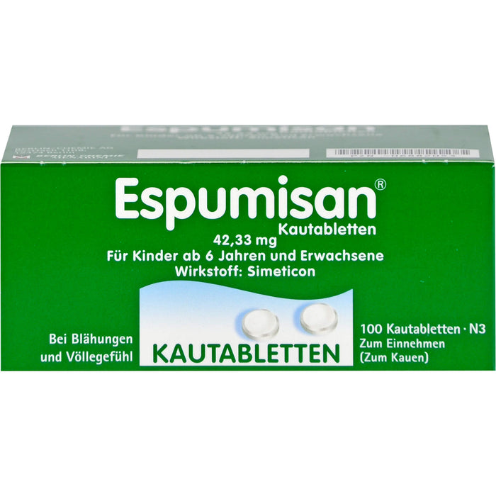 Espumisan Kautabletten bei Blähungen und Völlegefühl, 100 pcs. Tablets