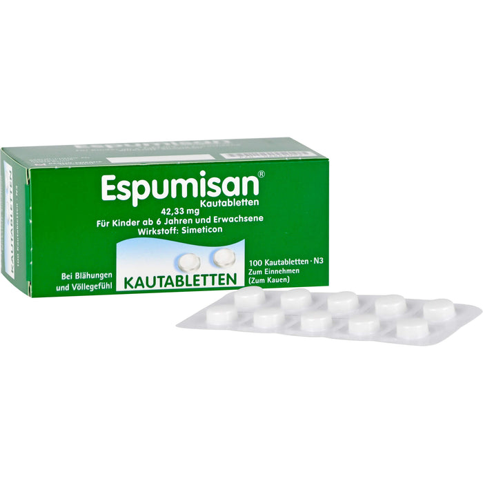 Espumisan Kautabletten bei Blähungen und Völlegefühl, 100 pcs. Tablets