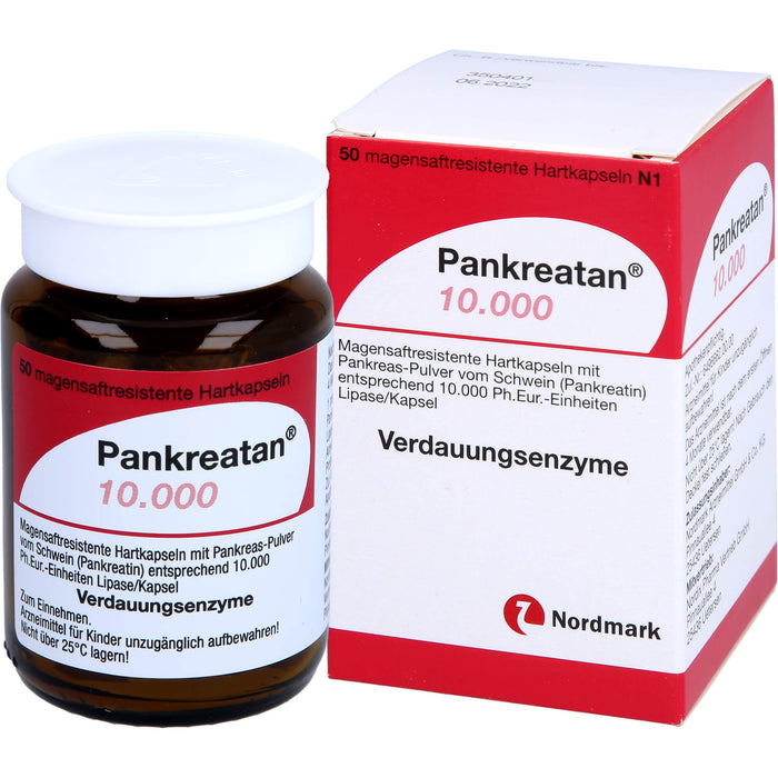 Pankreatan 10.000, Magensaftresistente Hartkapseln, 50 pcs. Capsules