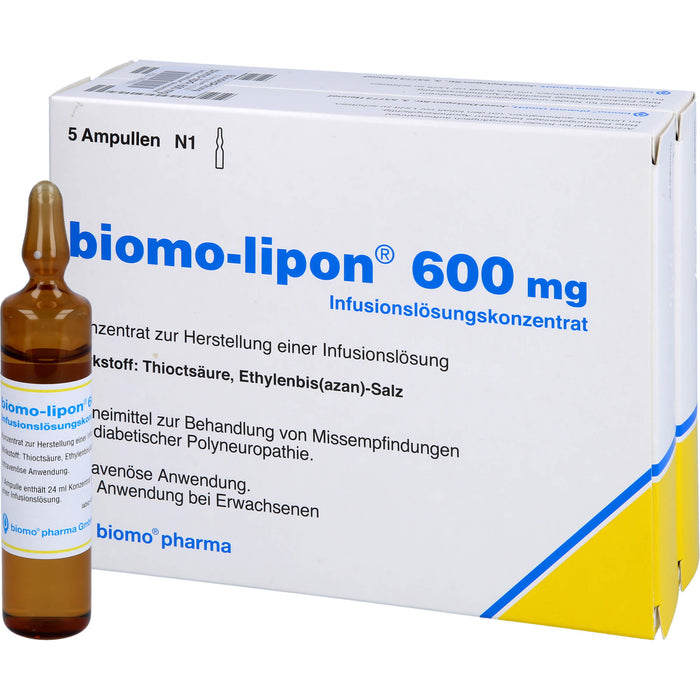 biomo-lipon 600 mg Infusionslösungskonzentrat, Konzentrat zur Herstellung einer Infusionslösung, 10 St AMP