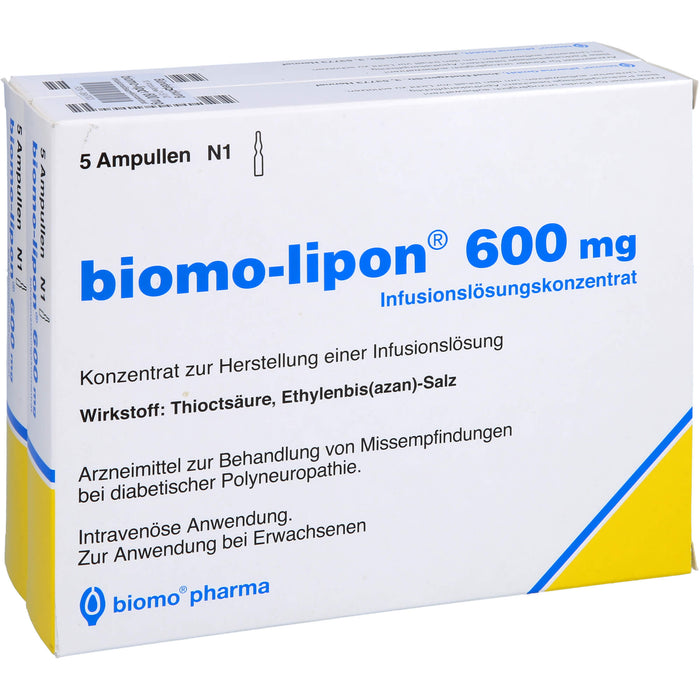 biomo-lipon 600 mg Infusionslösungskonzentrat, Konzentrat zur Herstellung einer Infusionslösung, 10 St AMP