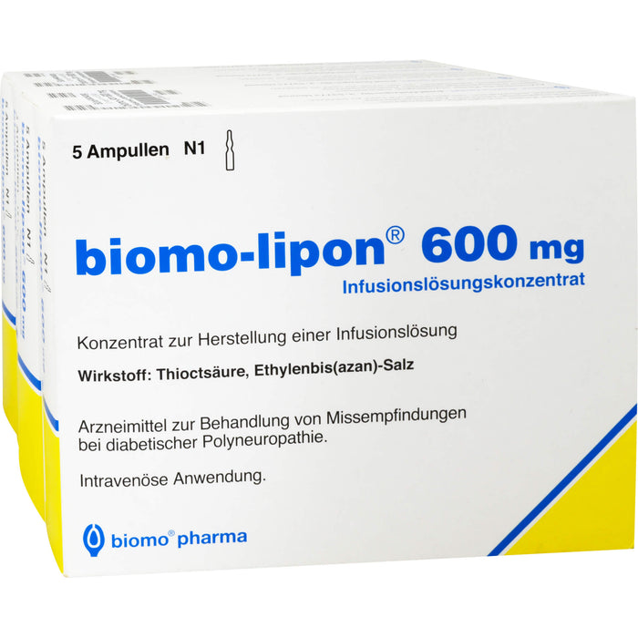 biomo-lipon 600 mg Infusionslösungskonzentrat, Konzentrat zur Herstellung einer Infusionslösung, 20 St AMP