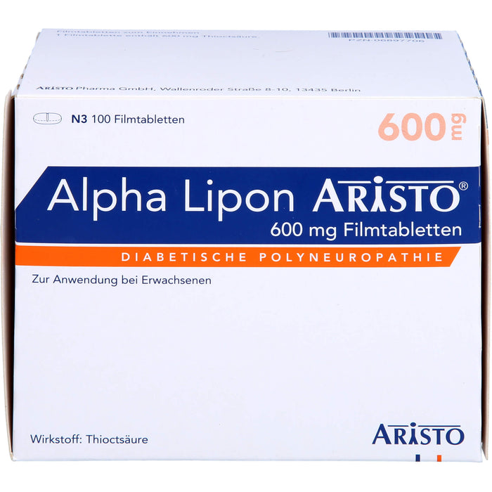 Alpha Lipon Aristo 600 mg Filmtabletten, 100 pcs. Tablets